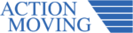 Action moving blue logo